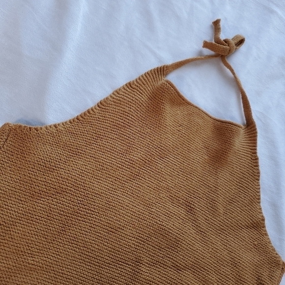 Brandy Melville Halter Knit Tank - Mustard - Picture 2 of 7